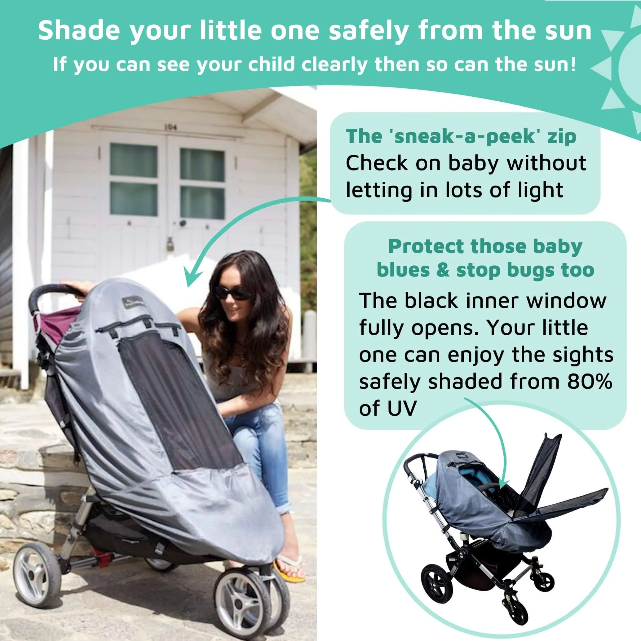 SAVE 10% | Deluxe Toddler Sun and Sleep Bundle | SnoozeShade buggy sunshade and travel cot blackout cover
