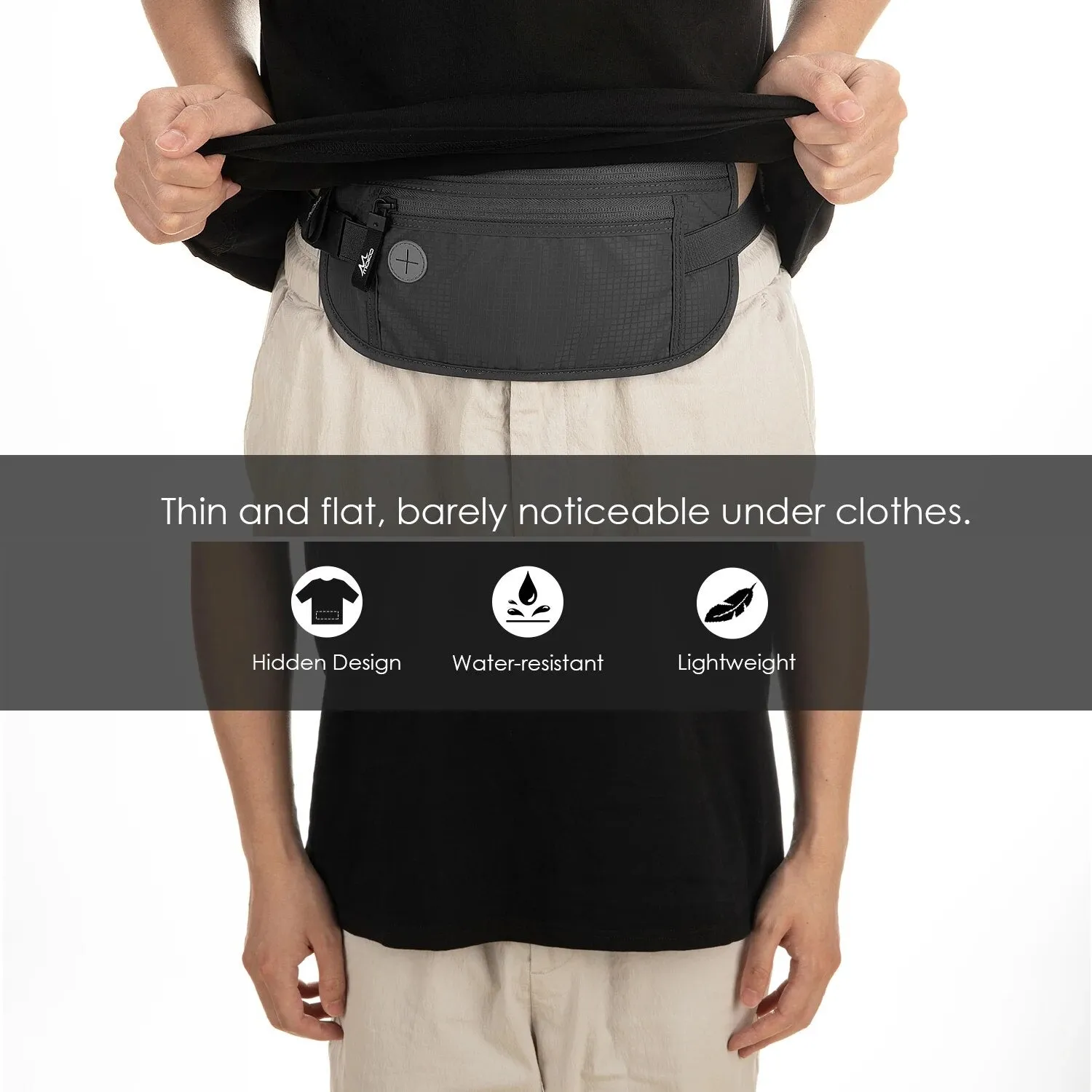 Secure Travel Money Belt Undercover Hidden Rfid Blocking Travel Wallet Anti-theft Passport Wallets for Men & Women