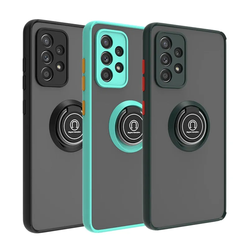 Shockproof Magnetic Case For Samsung Galaxy With Ring Holder Kickstand