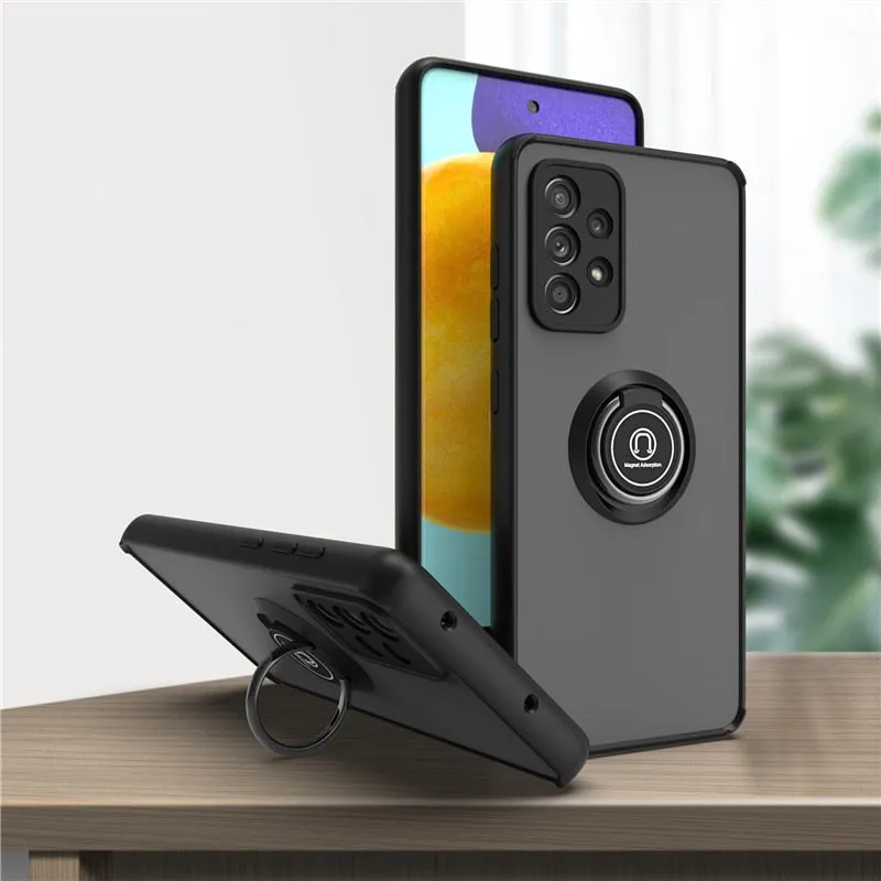 Shockproof Magnetic Case For Samsung Galaxy With Ring Holder Kickstand