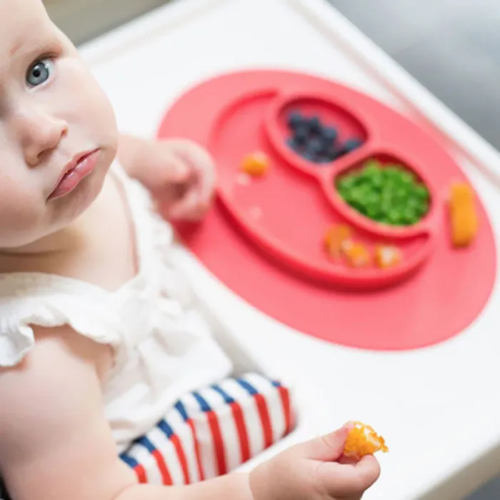 Silicone Feeding Placemat and 3-Section Plate