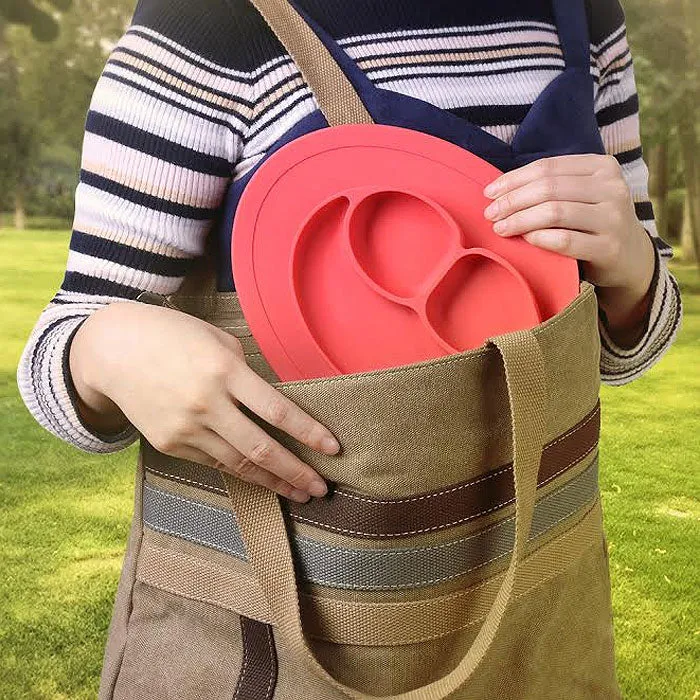 Silicone Feeding Placemat and 3-Section Plate