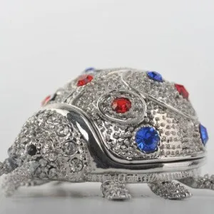 Silver Beetle with Red & Blue Spots