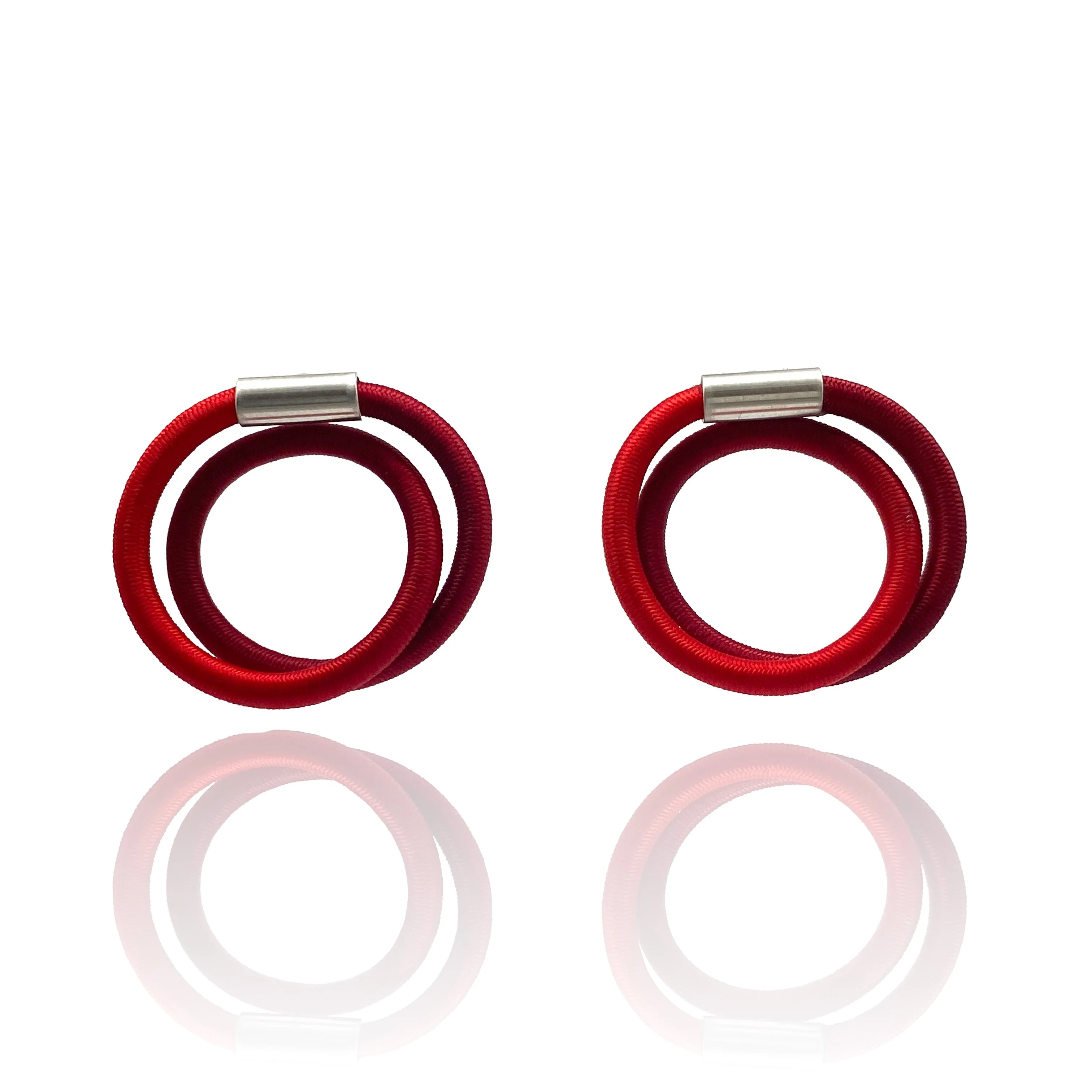 Small Red Coil Earrings