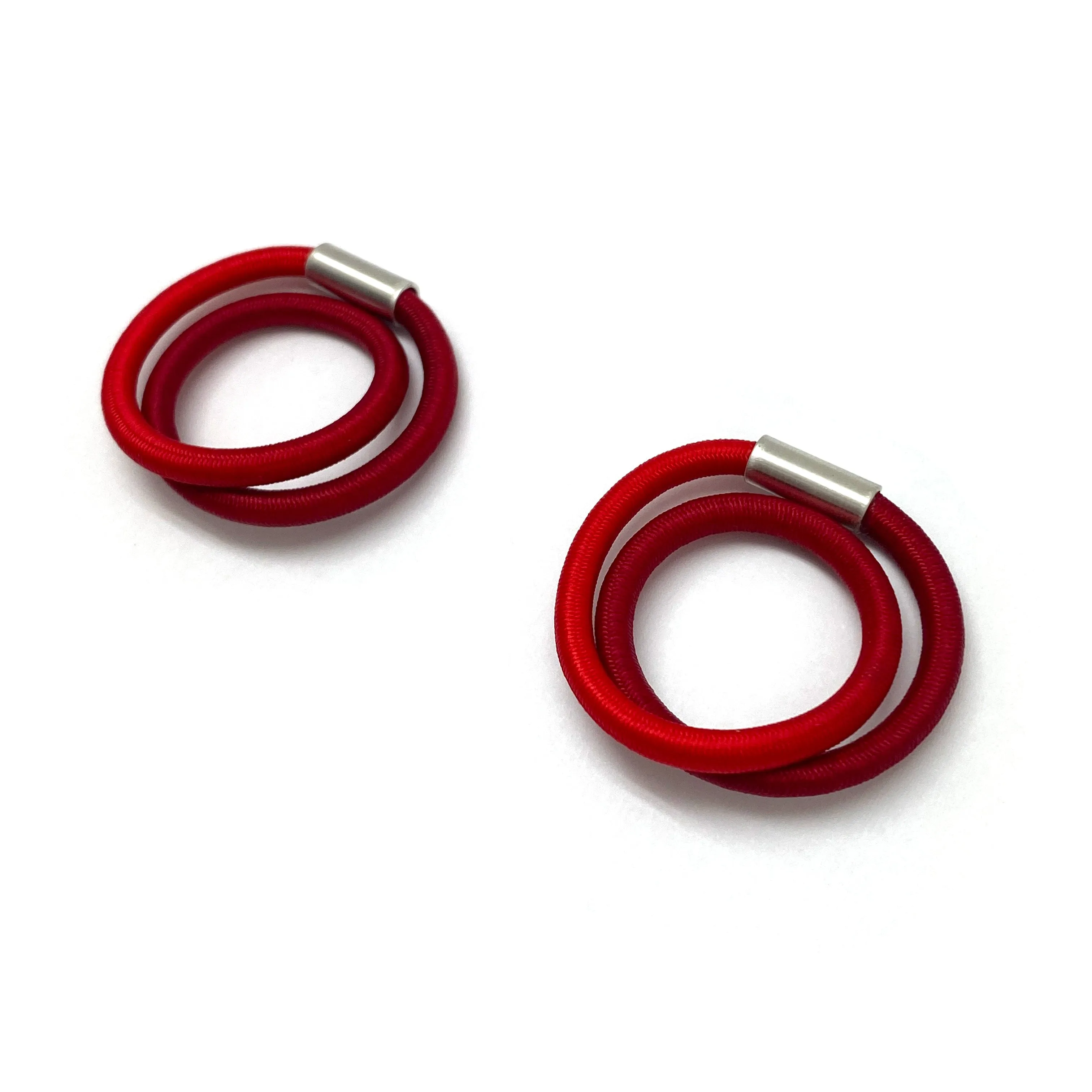 Small Red Coil Earrings
