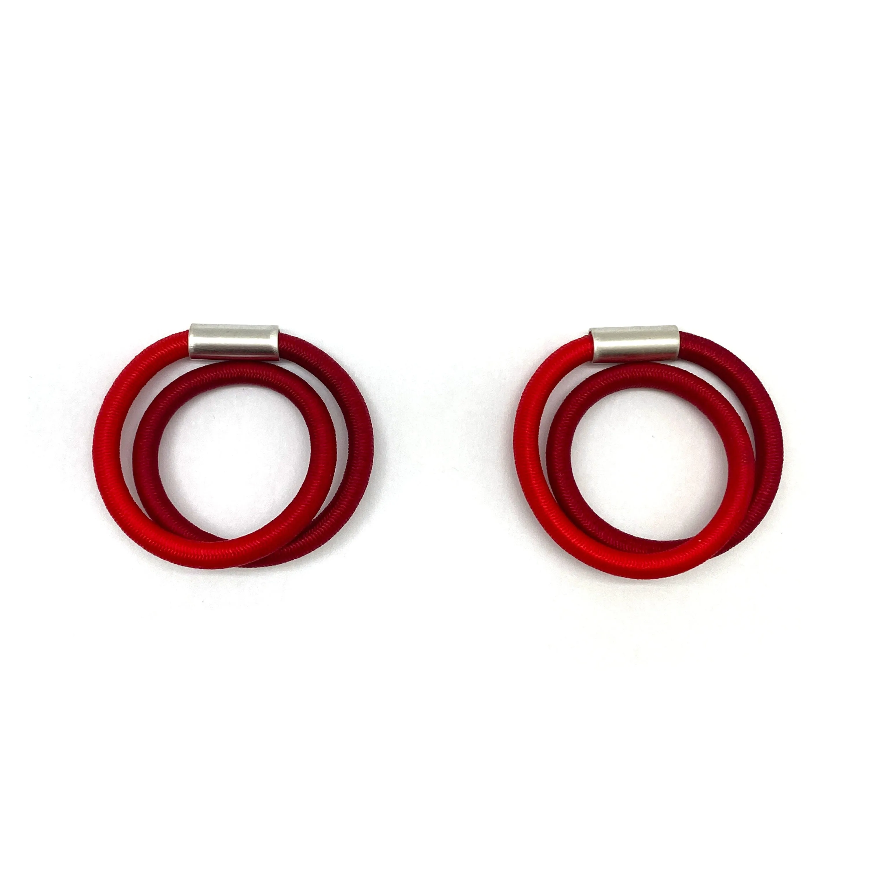 Small Red Coil Earrings