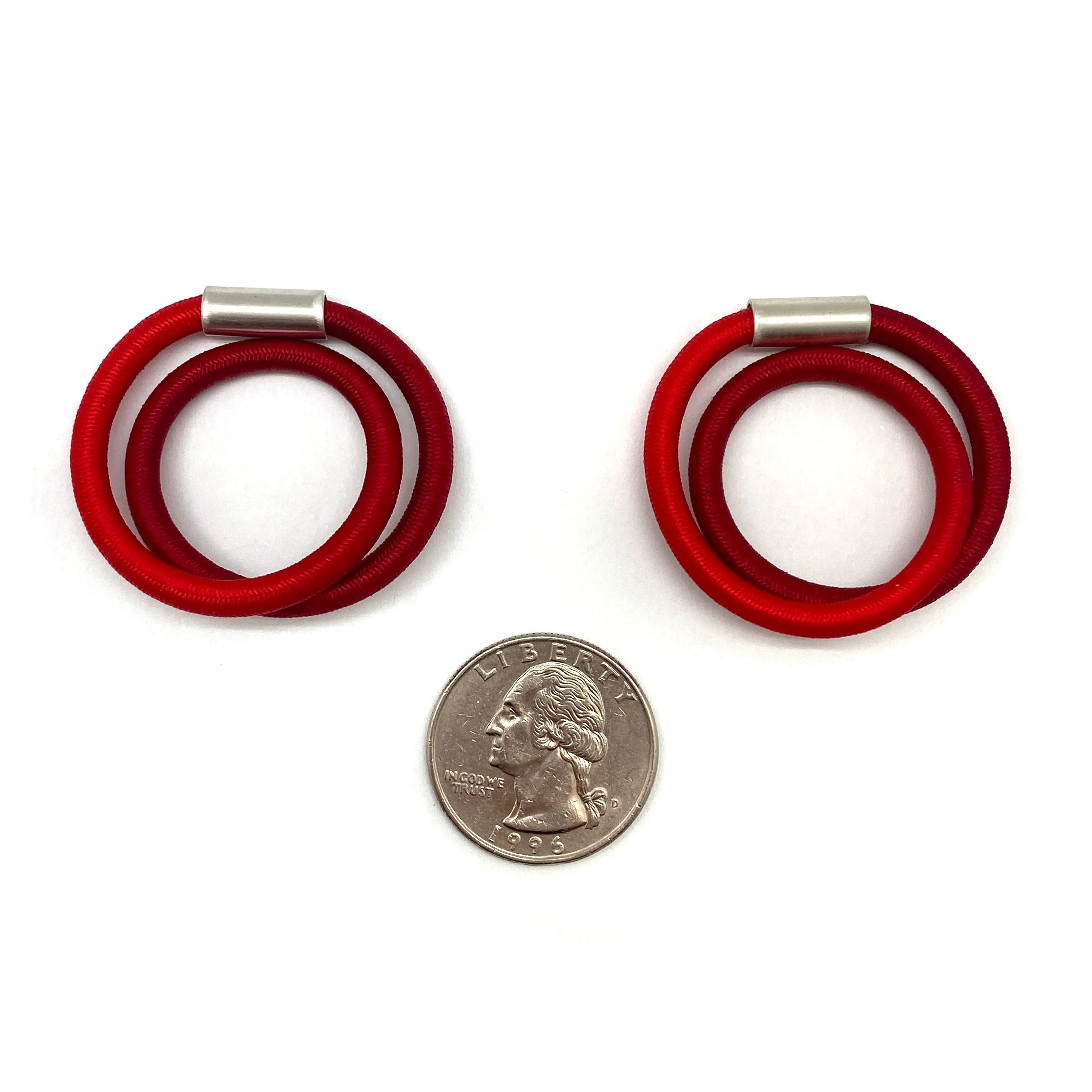 Small Red Coil Earrings