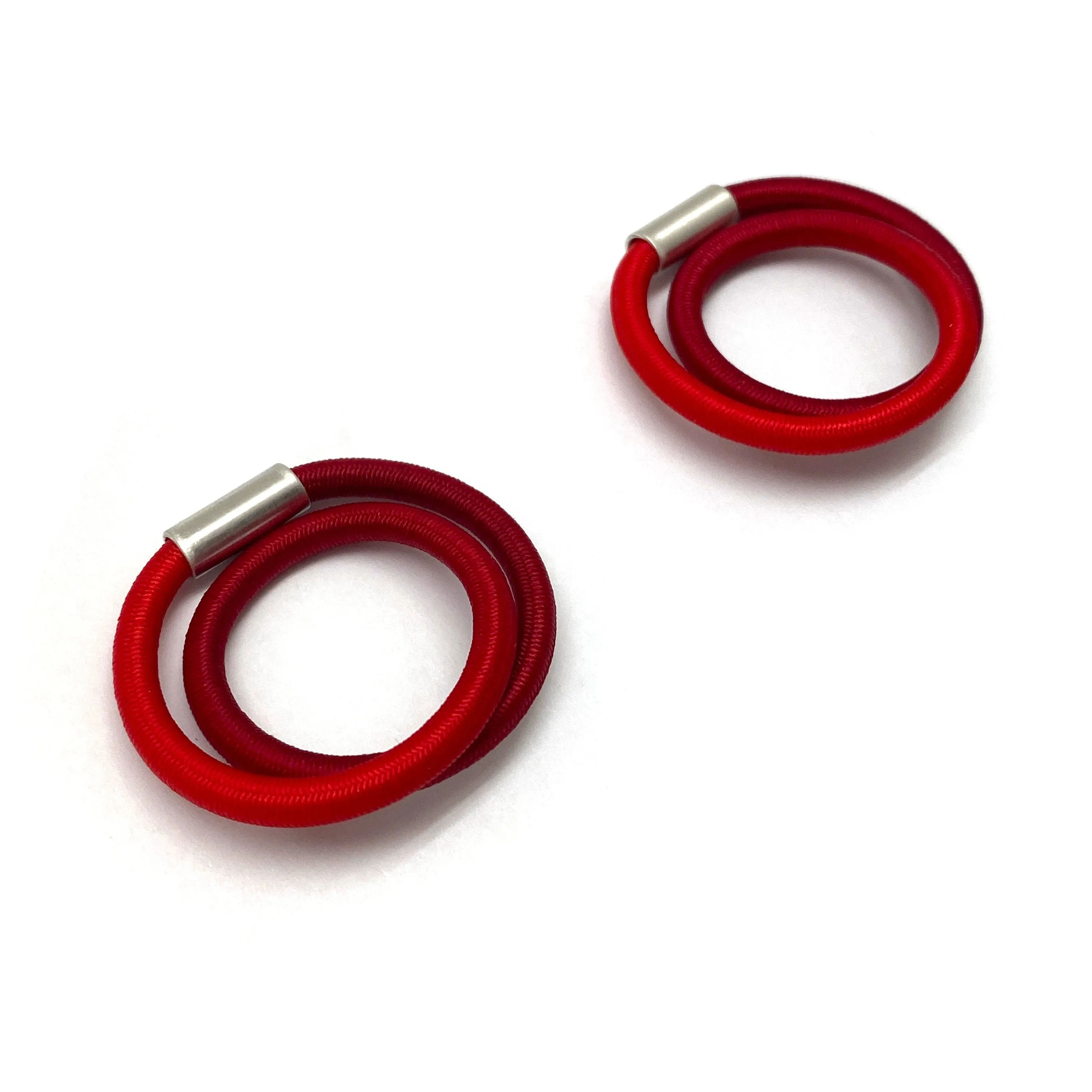 Small Red Coil Earrings