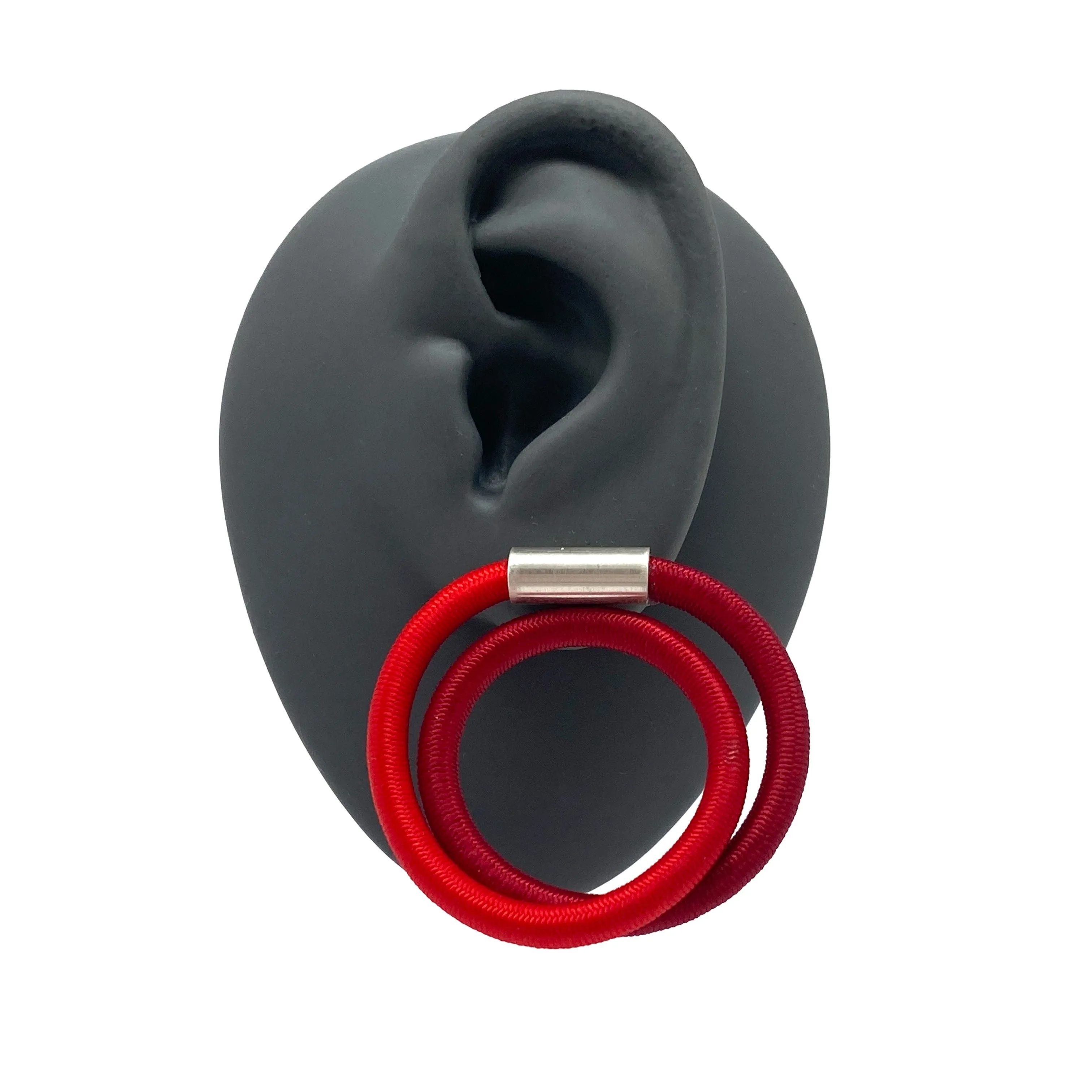 Small Red Coil Earrings
