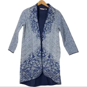 Soft Surroundings Quilted Paisley Jacket Longline Sz S