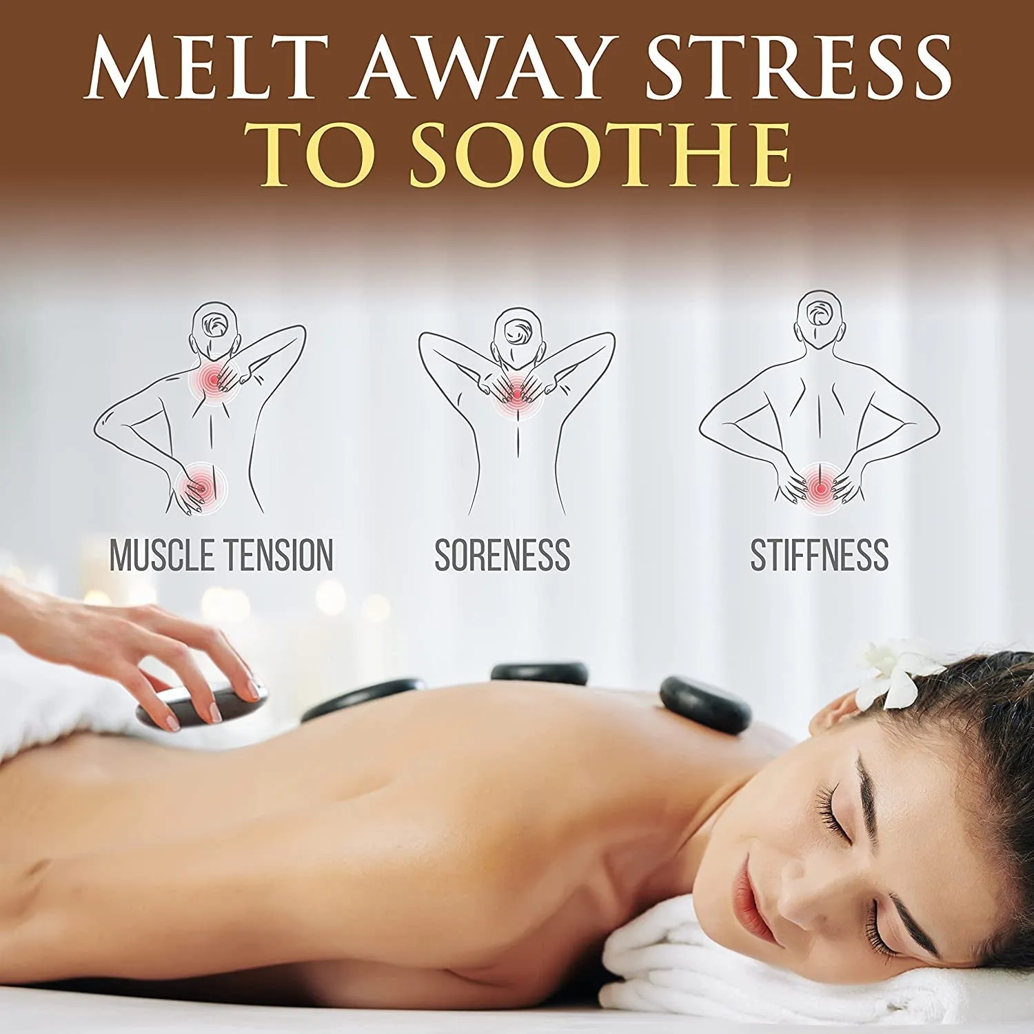 Soothing Massage Stone Warmer Set