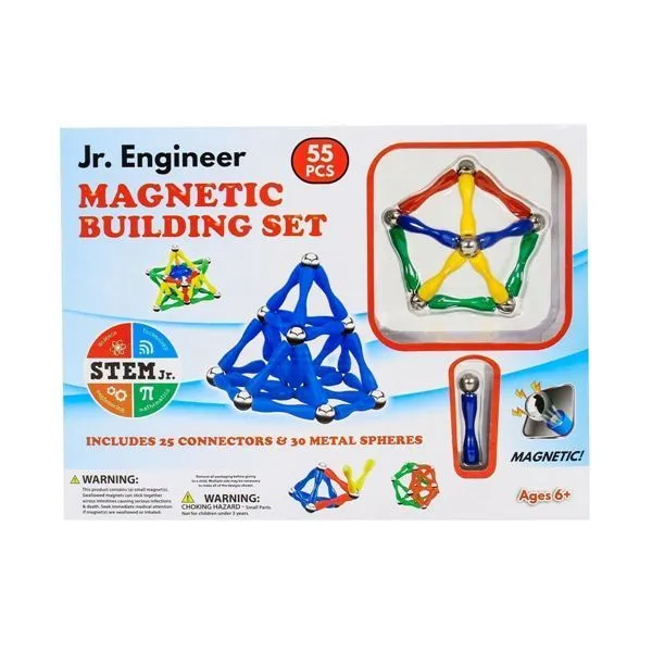 Stem Jr. Magnetic Building Set Jr. Engineer! 55 Pieces! For ages 6 years & up.