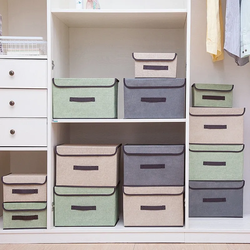 Storage Boxes with Lids No Smell Polyester Fabric Clear Storage Baskets Containers