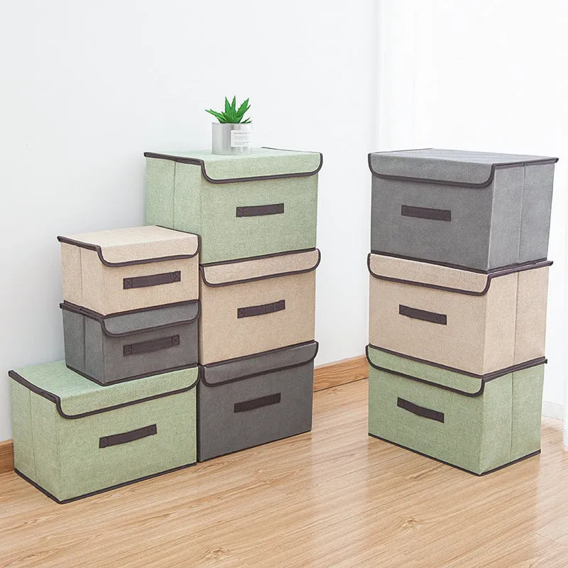 Storage Boxes with Lids No Smell Polyester Fabric Clear Storage Baskets Containers