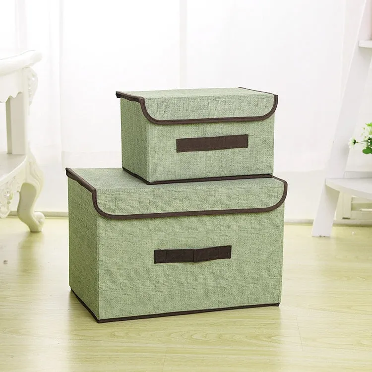 Storage Boxes with Lids No Smell Polyester Fabric Clear Storage Baskets Containers