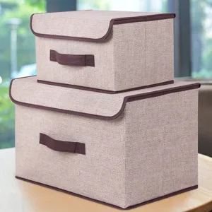 Storage Boxes with Lids No Smell Polyester Fabric Clear Storage Baskets Containers
