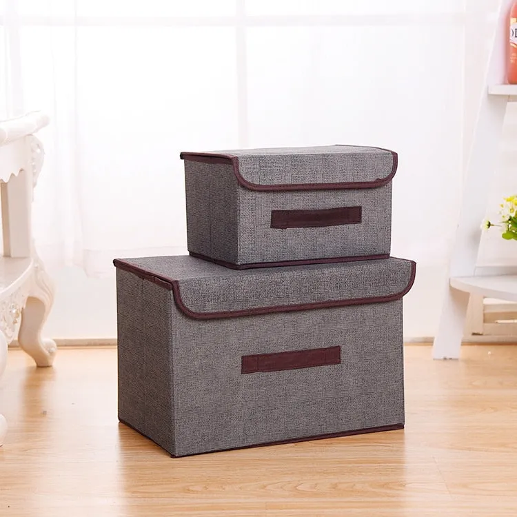 Storage Boxes with Lids No Smell Polyester Fabric Clear Storage Baskets Containers