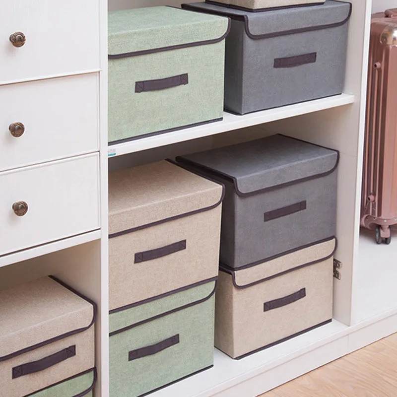 Storage Boxes with Lids No Smell Polyester Fabric Clear Storage Baskets Containers