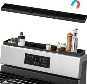 Stove Top Shelf 30" Silicone Magnetic Shelf for Stove 3 Functional Partitions