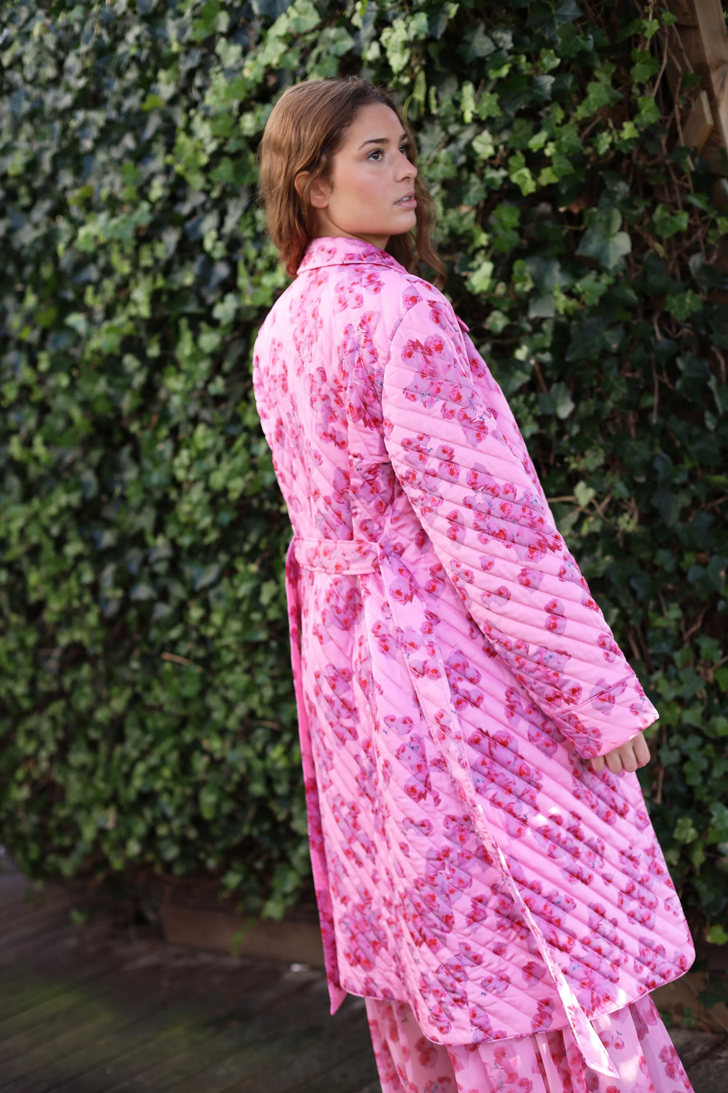 Sybillecras Coat - Pink Roses
