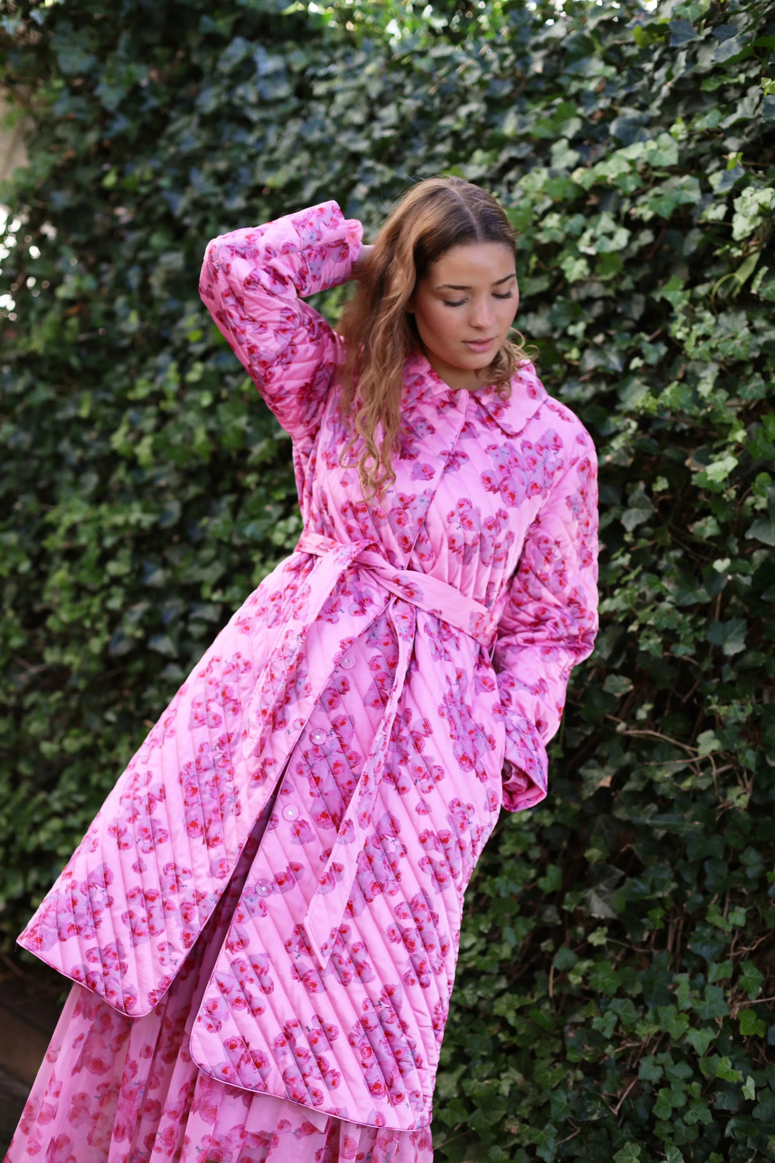 Sybillecras Coat - Pink Roses