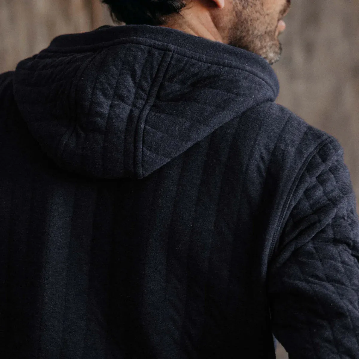 The Apres Zip Hoodie in Heather Midnight Quilt