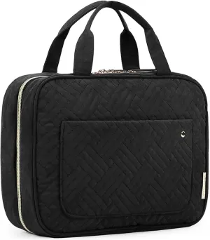 Toiletry Bag Travel Bag with Hanging Hook, Water-Resistant Makeup Cosmetic Bag Travel Organizer for Accessories, Shampoo, Full-Size Container, Toiletries (Black, Medium)