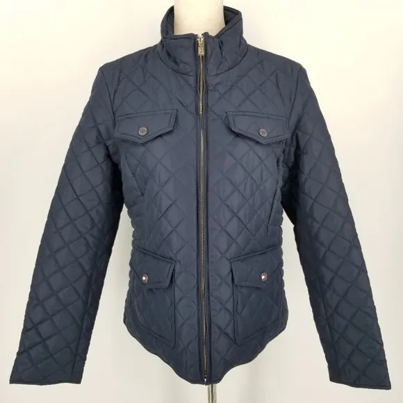 Tommy Hilfiger Navy Quilted Jacket Size Medium NWT