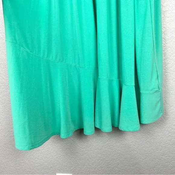 Torrid Turquoise Crepe High Neck Skater Dress w/Pockets 3 / 3X - EUC, Aqua Green
