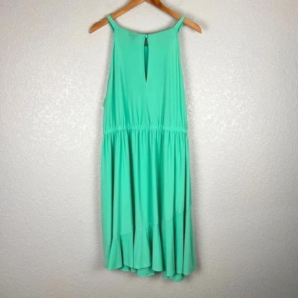 Torrid Turquoise Crepe High Neck Skater Dress w/Pockets 3 / 3X - EUC, Aqua Green