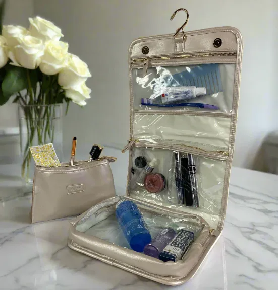Travel Bags -  Classic Toiletry Case in Pearl Quilted