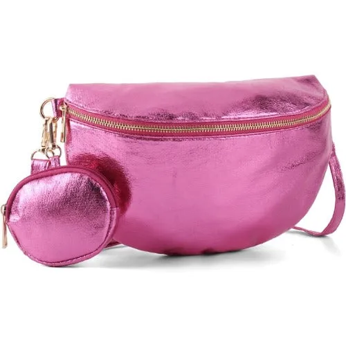 Travel Fanny Pack Metallic Color Phone Waist Packs