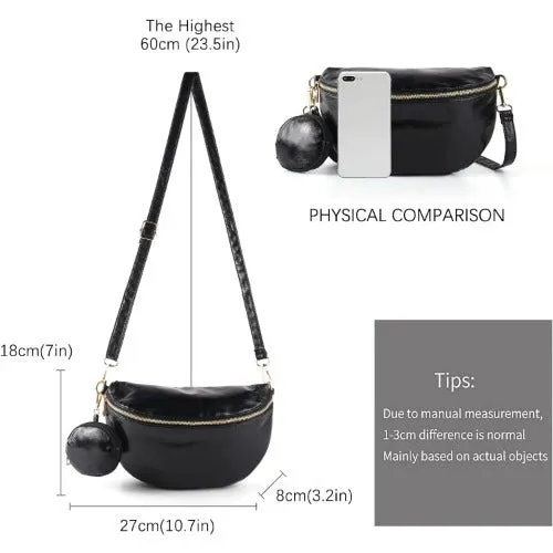 Travel Fanny Pack Metallic Color Phone Waist Packs