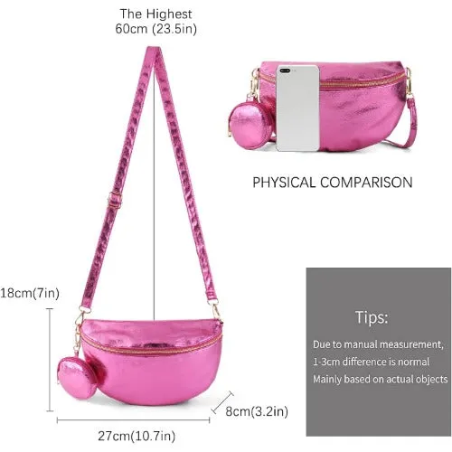 Travel Fanny Pack Metallic Color Phone Waist Packs