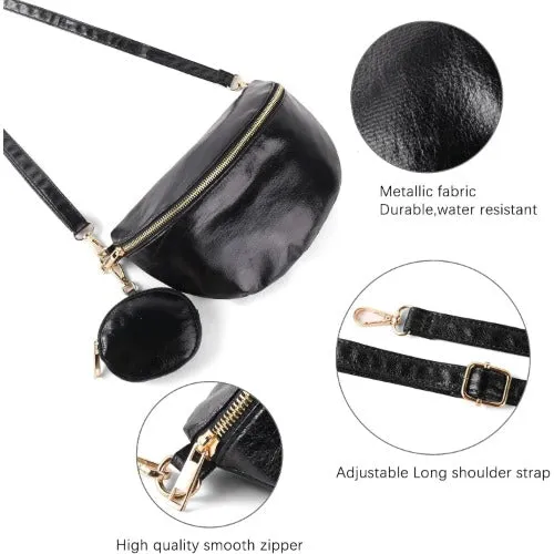 Travel Fanny Pack Metallic Color Phone Waist Packs