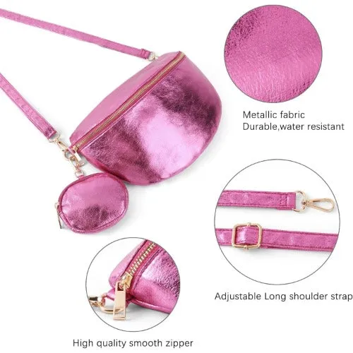 Travel Fanny Pack Metallic Color Phone Waist Packs