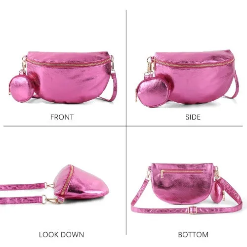 Travel Fanny Pack Metallic Color Phone Waist Packs