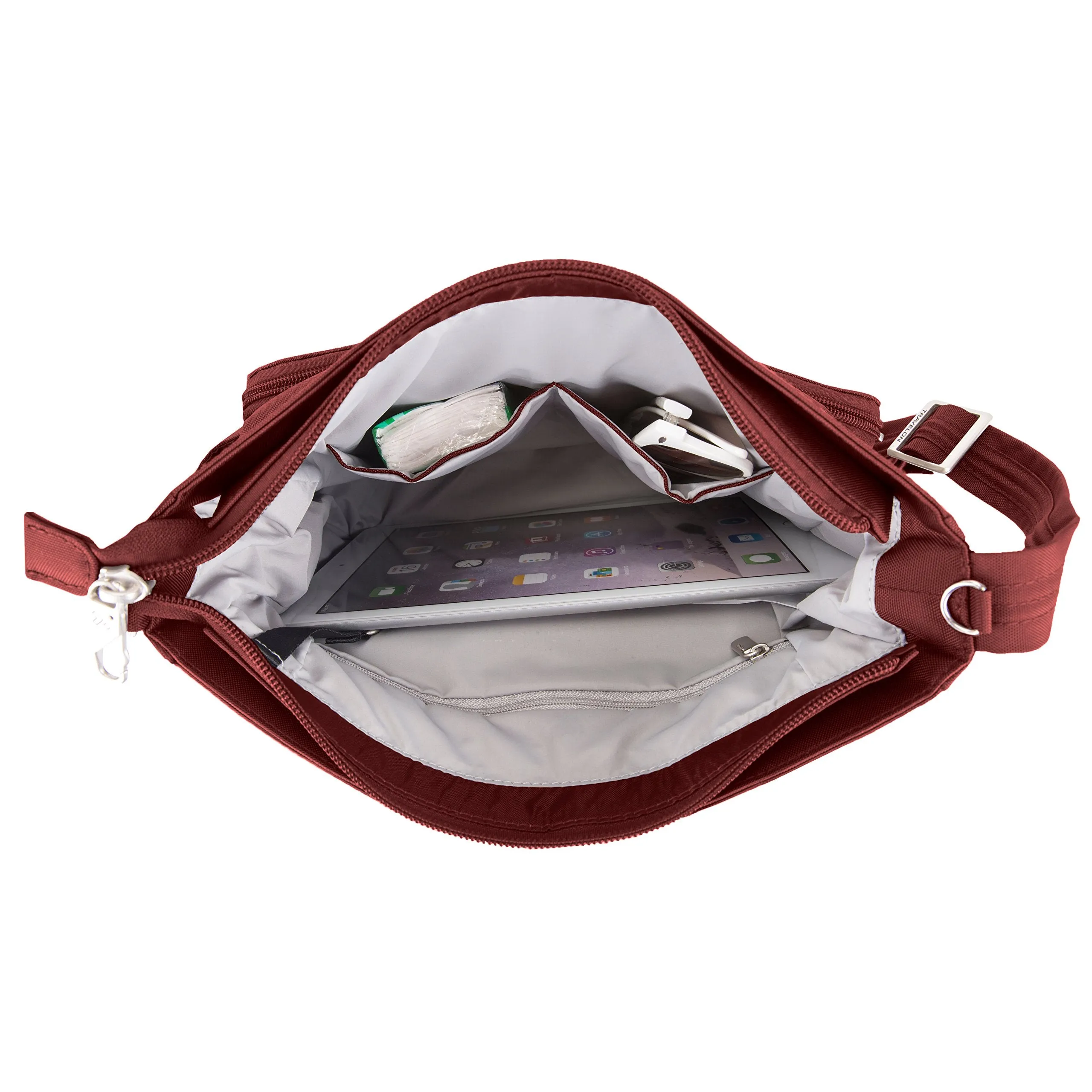 Travelon Anti-theft Classic N/S Cross Body Bag, Wine