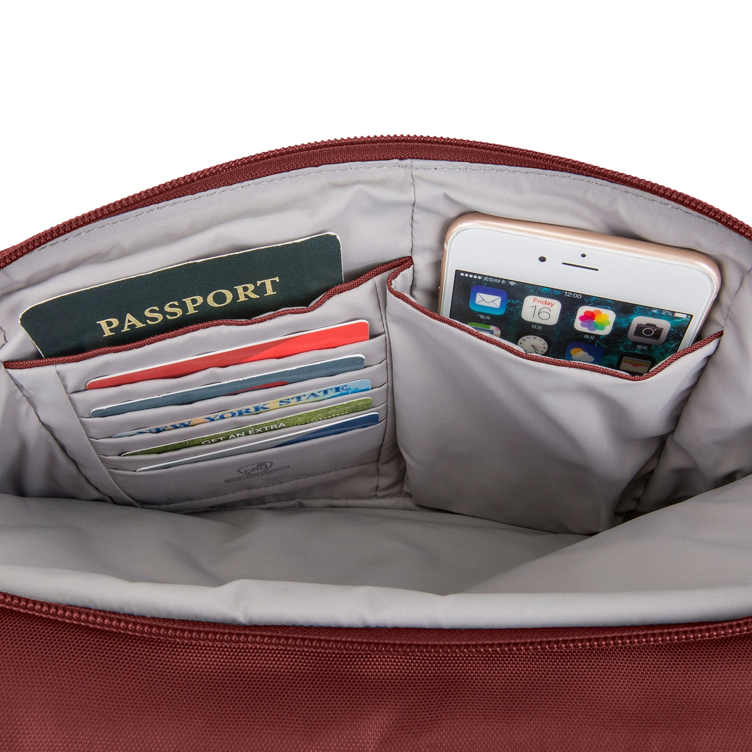 Travelon Anti-theft Classic N/S Cross Body Bag, Wine