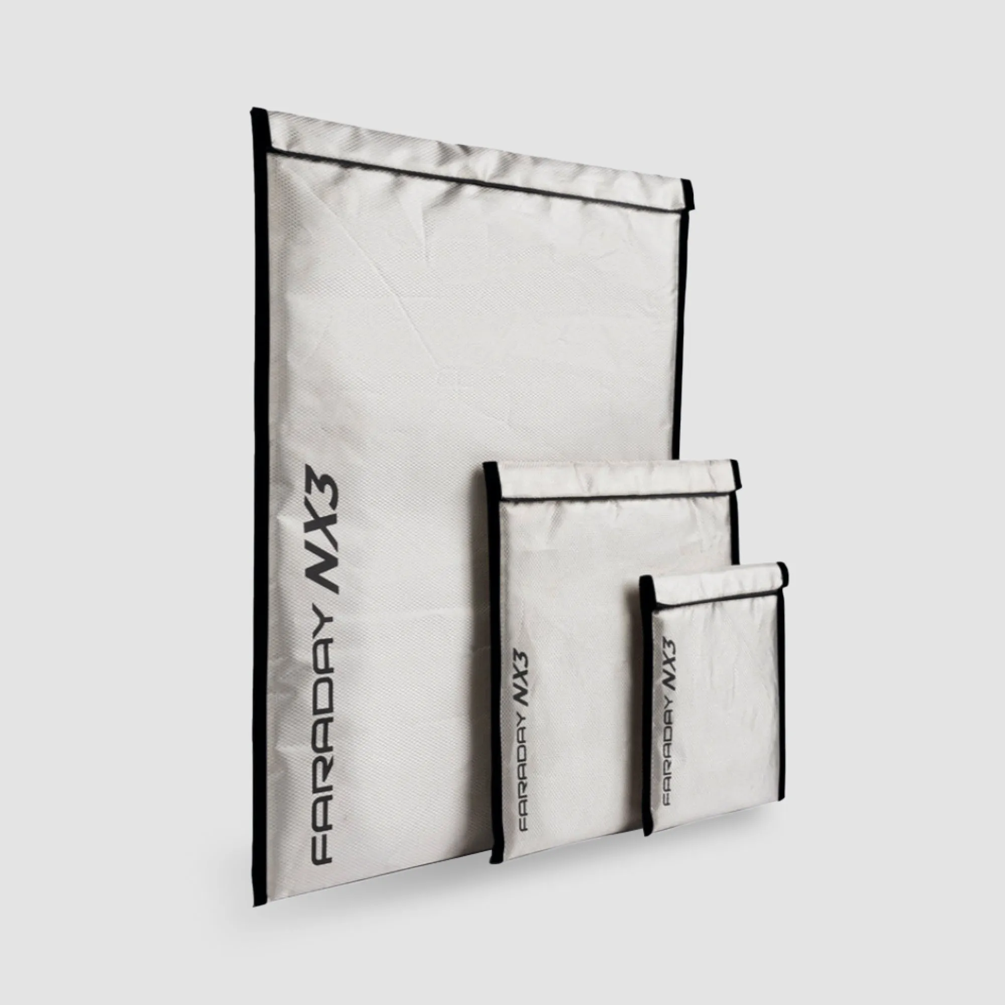 Triple Layer CYBER Fabric Faraday Bags Kit (3 pack small)