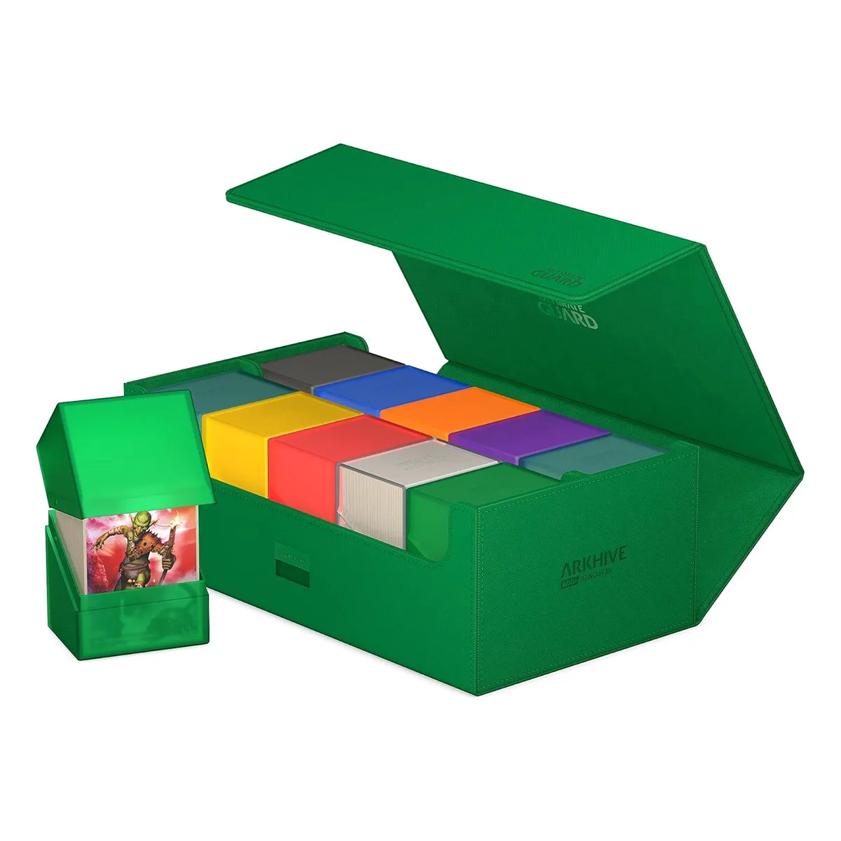 Ultimate Guard Arkhive Flip Case 800  Standard Size XenoSkin Monocolour Green Deck Box
