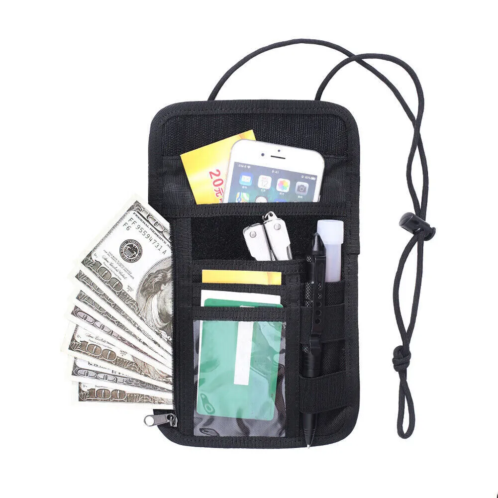 US Anti-Theft RFID Blocking Passport Holder Neck Travel Hidden Wallet Pouch