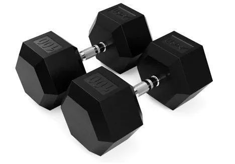 USA Rubber Hex Dumbbell (Sold in Pairs)
