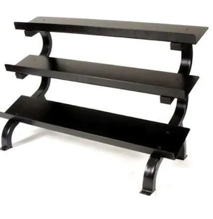 VTX 3-Tier Dumbbell Shelf Rack With 5-75lb USA HDR Rubber Dumbbells