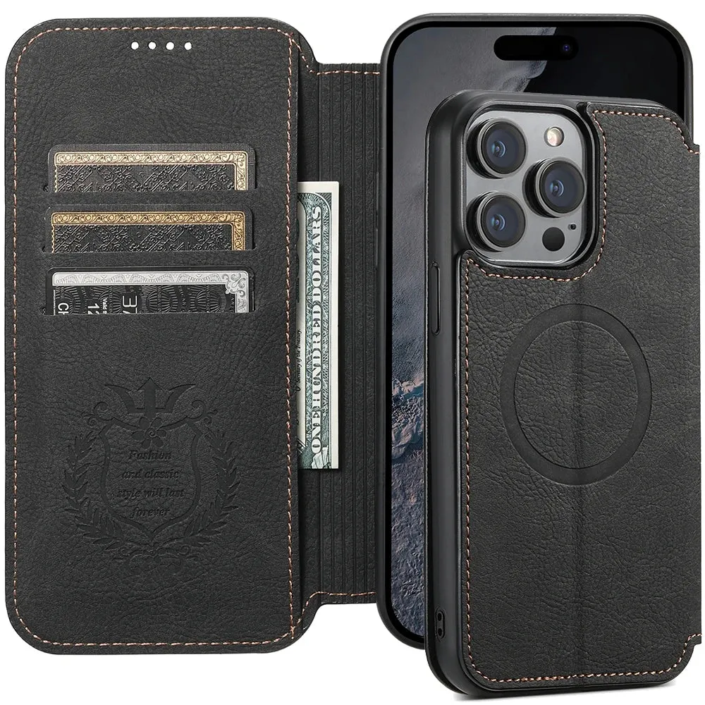 Wallet iPhone Case Compatible with MagSafe Magnetic Wireless Charging