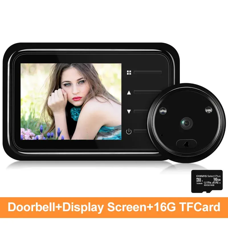 WSDCAM 2.4Inch LCD Video Peephole Doorbell Camera IR Night Vision Video Eye Door Bell Visual Doorbell Smart Home Outdoor Camera